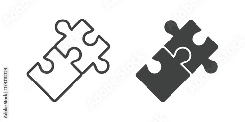 Puzzle Icon. Line and glyph solid icon
