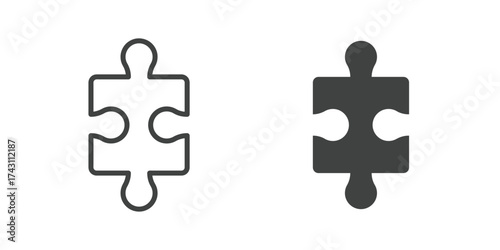 Puzzle Icon. Line and glyph solid icon