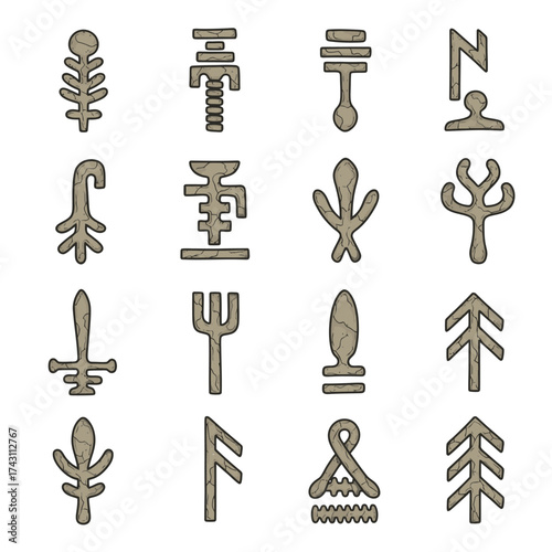 Set of Sigils - Ancient Symbols for Mystical Practices and Esoteric Knowledge.