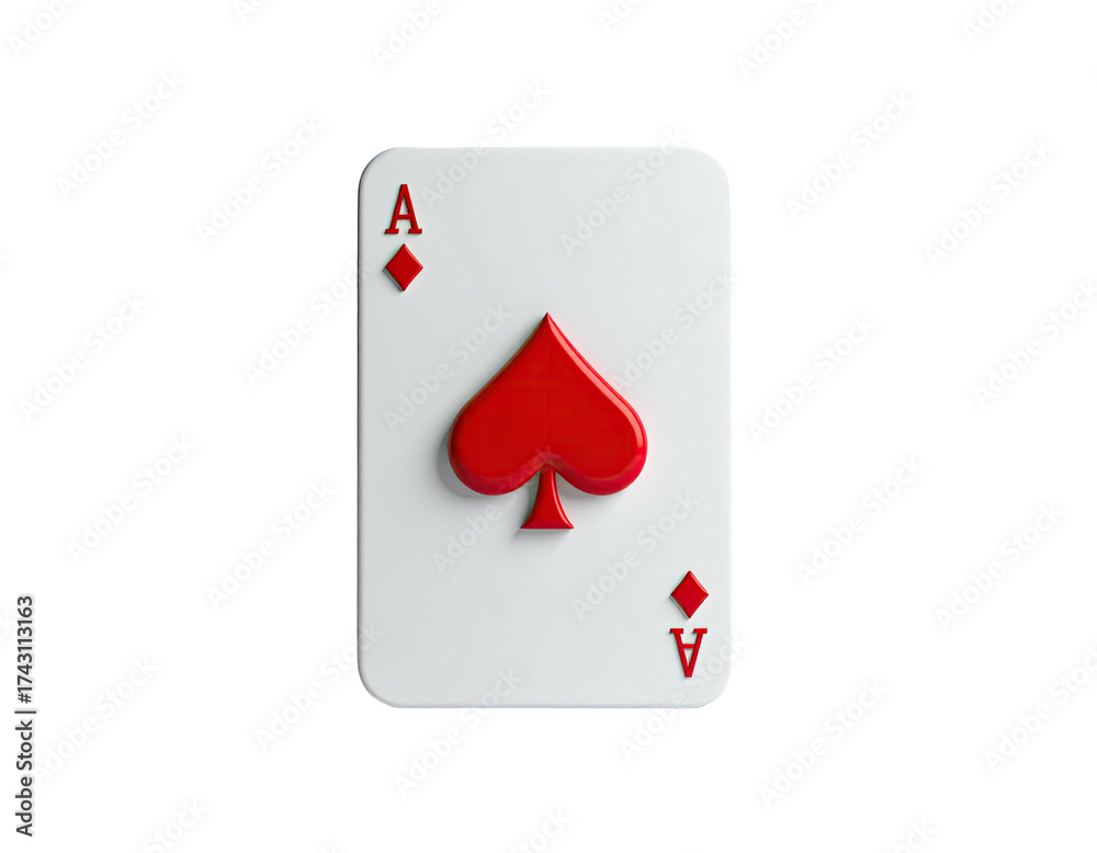 Obraz premium Isolated Ace of Spades playing card against a black background