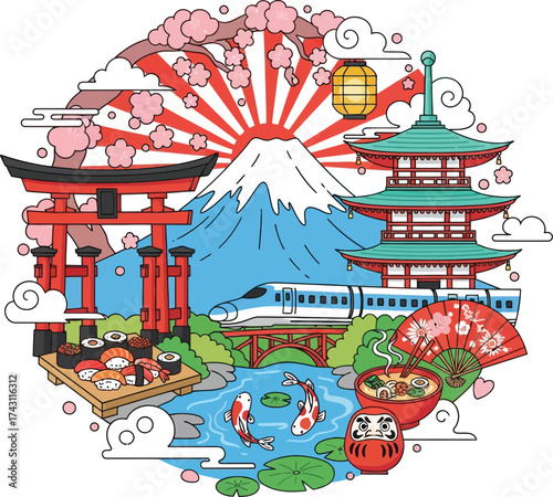 Japan Symbols Icons Adobe Illustrator Artwork