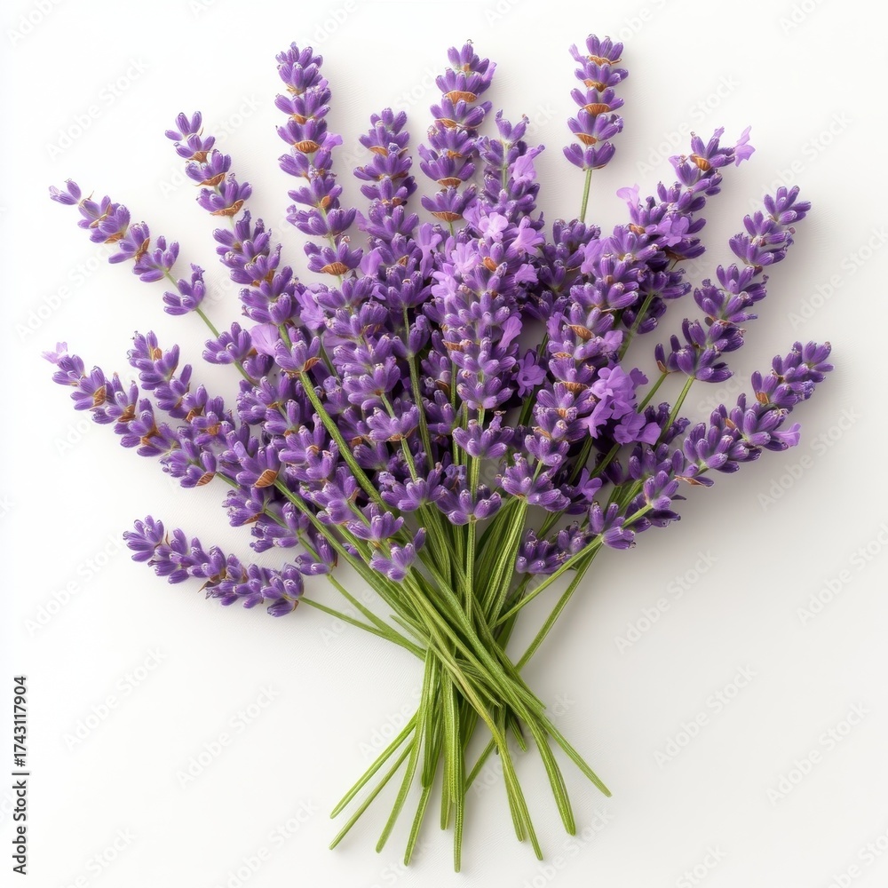 Fototapeta premium A fragrant bouquet of lavender flowers, isolate on white background.
