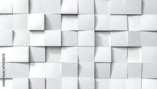 Abstract white cubic wall pattern