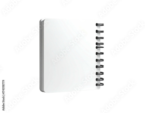 Graphic of a notepad with spiral binding and clean white pages, slightly angled