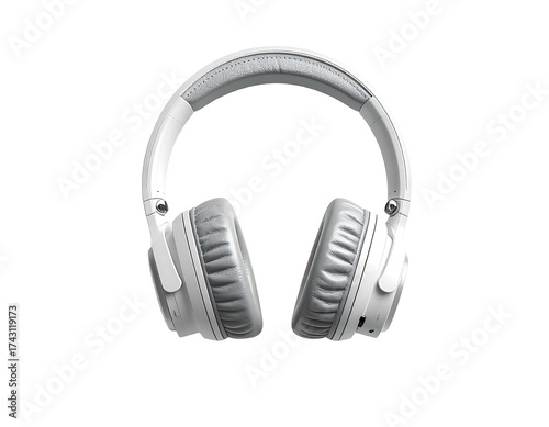White over-ear headphones against a black background, angled slightly