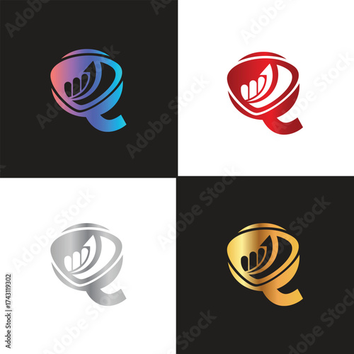 Letter Q logo, Q logo, Business logo, modern, minimal logo, design, colourful, icon, shape, symbol, brand, business identity, elegant, luxury, logotype, branding, custom, abstract