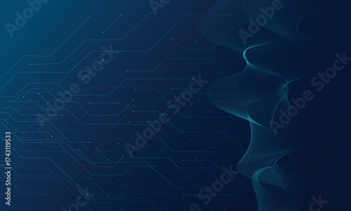 Motherboard technology abstract texture design. Creative idea AI banner concept for internet technology. Software coding. Digital concept for poster, cover, banner, header, web, presentation template.