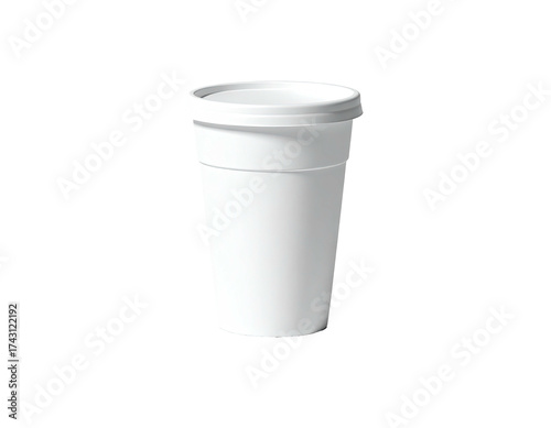 Wallpaper Mural A white disposable cup with a lid, on a black background, isolated Torontodigital.ca