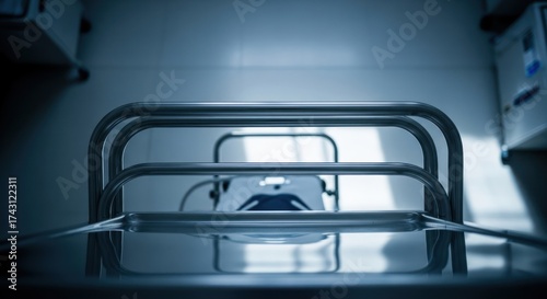 Wallpaper Mural Abstract metal cart in a sterile hospital environment creating a sense of emptiness Torontodigital.ca