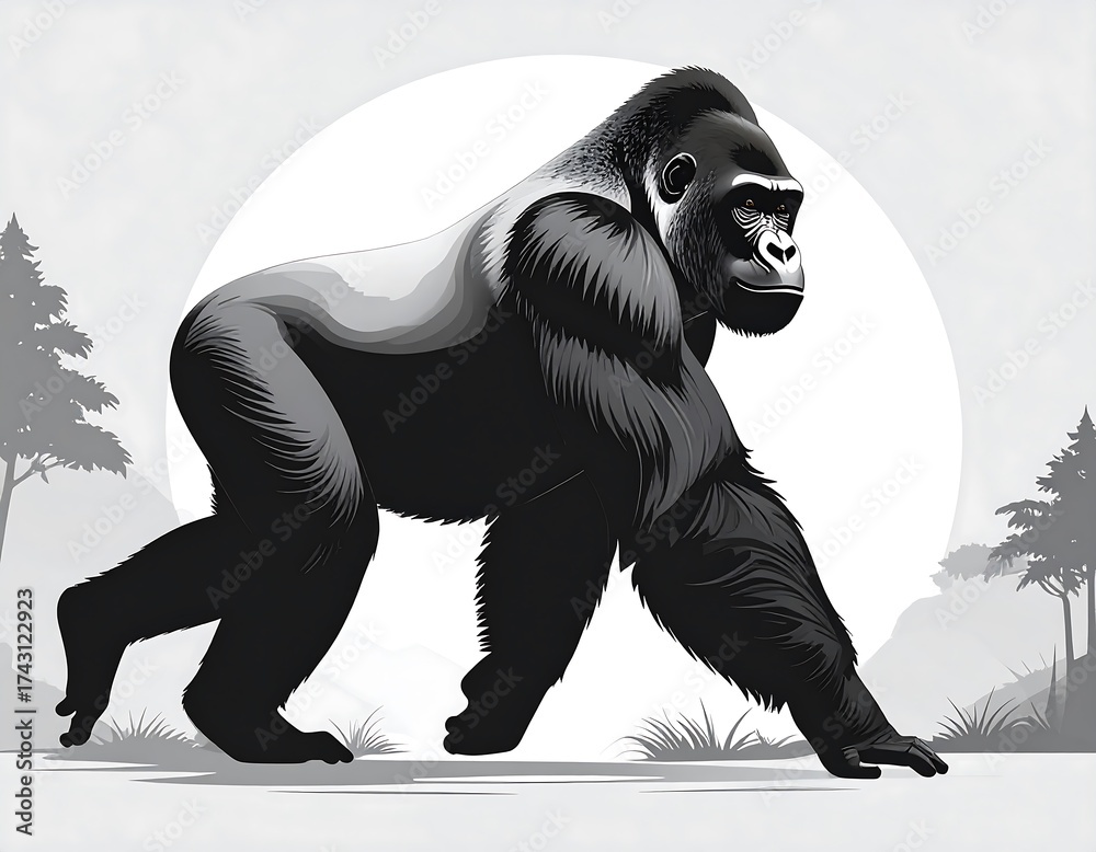 Fototapeta premium Gorilla in motion