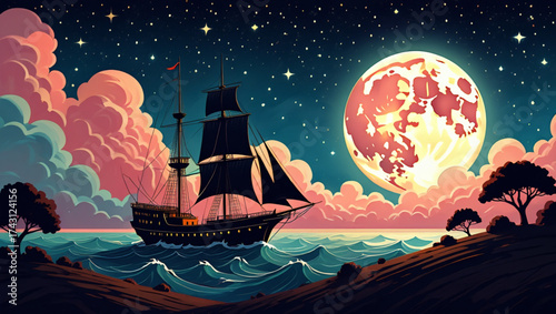 A vector graphic design featuring red green and blue color elements