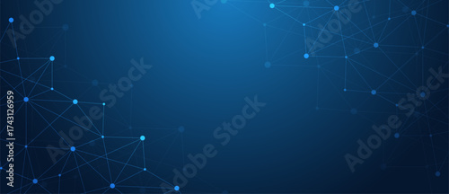 Abstract futuristic technology background with digital connection lines. Network and internet data tranfer concept. Artificial intelligence digital network background