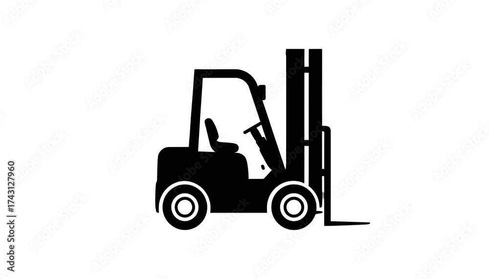 Naklejka premium Silhouette of a forklift