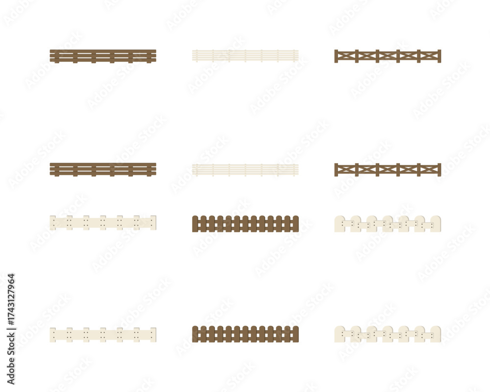 Fototapeta premium カントリー 風の柵フレームセット