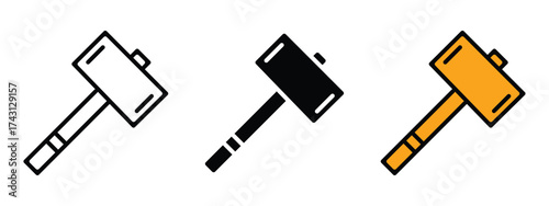 Wooden mallet icon vector. construction, woodworking, and crafting symbol. vector illustration.