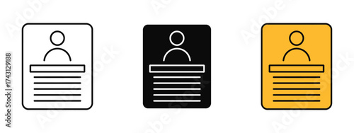 Biography icon vector. control identity verification with a sleek profile symbol. vector illustration.