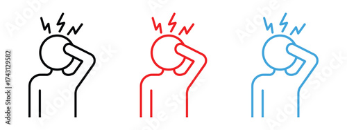 Headache icon vector. mental wellness, stress symbol. vector illustration.