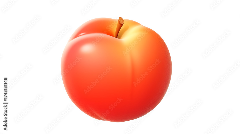 Obraz premium Close up shot of a single peach on a transparent background