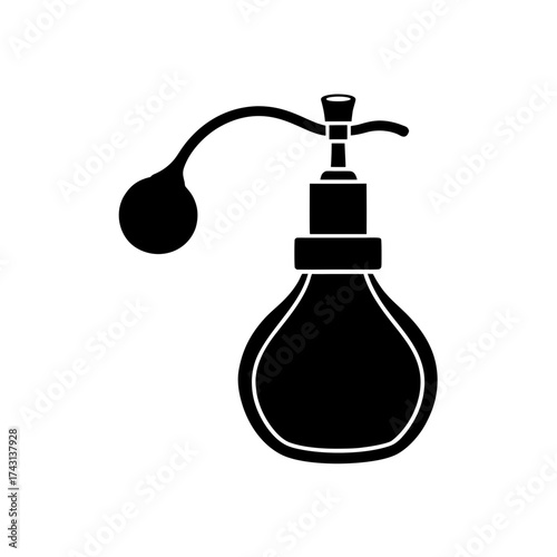 Silhouette perfume atomizer art on transparent background