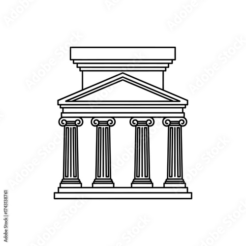 Ancient greek temple stands majestically on a hill, showcasing its iconic columns and classical architecture in a timeless and historical scene.