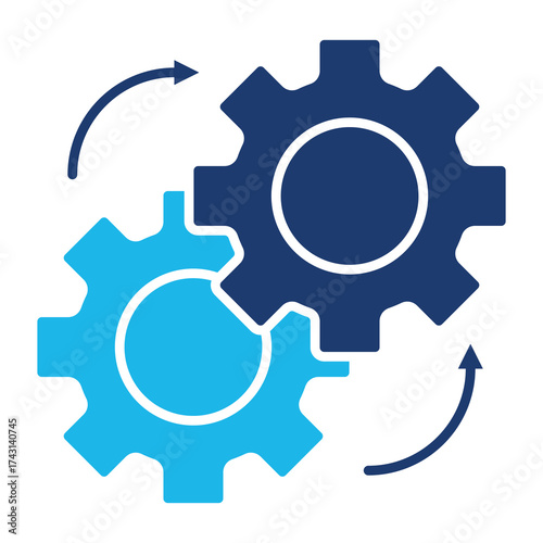 Perseverance Icon In Blue Monochrome Flat Design, Vector Illustration