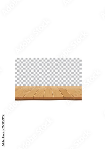 Wooden Tabletop on White Background Vector.ai