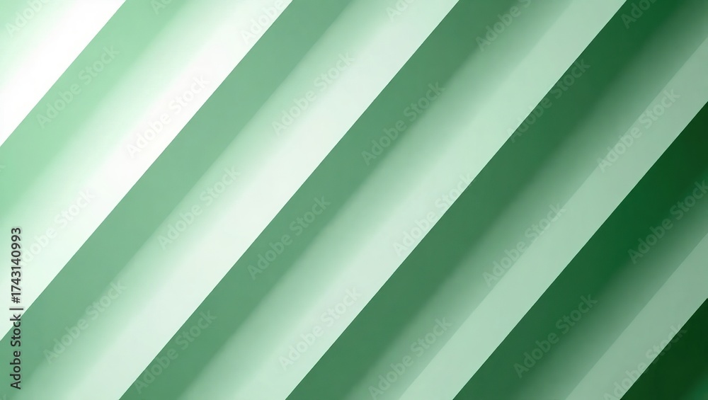 Obraz premium Abstract Green Diagonal Stripes Gradient Background.
