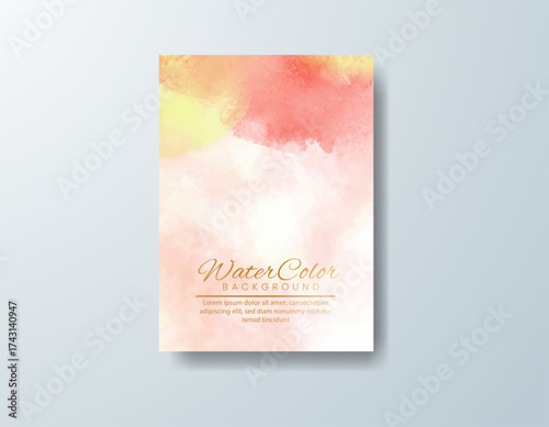 Cards with watercolor background. Design for your cover, date, postcard, banner, logo.