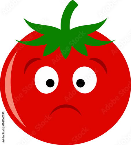  up sad tomato  silhouette vector icon , white background 