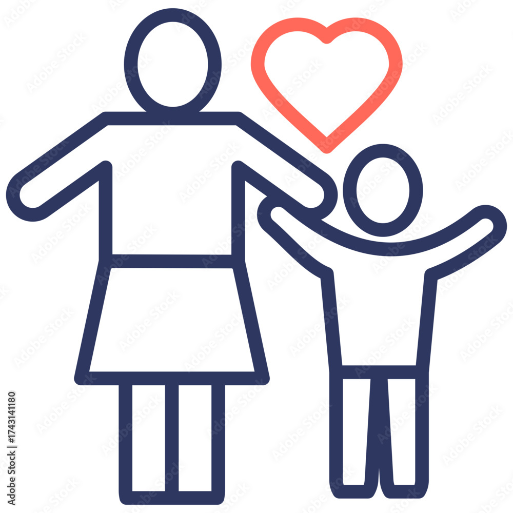 Obraz premium Single Parenting line color icon