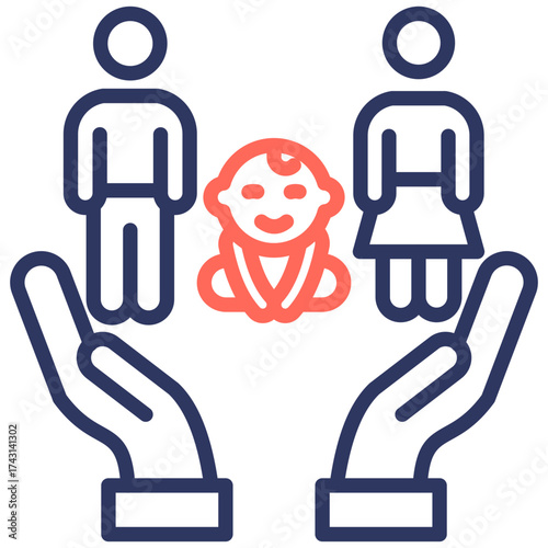 Parenting Support line color icon