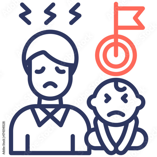 Parenting Challenges line color icon