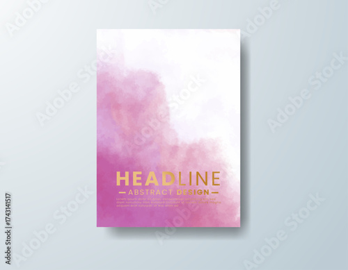 Cards with watercolor background. Design for your cover, date, postcard, banner, logo.
