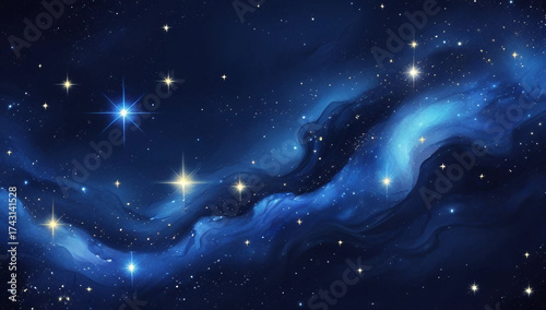 Dark Blue Galaxy Star Background