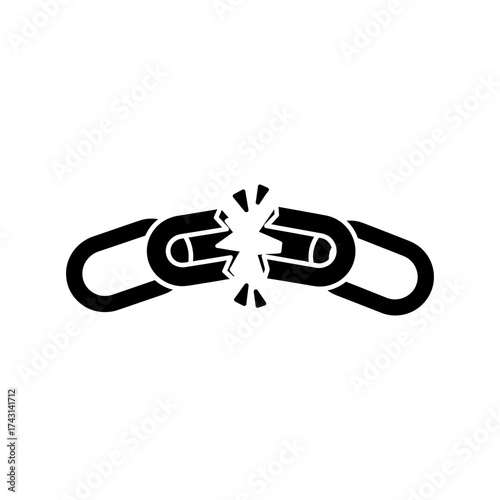 Broken chain represents fragility and vulnerability, symbolizing a need for repair and restoration, conveying a sense of loss and the importance of strength.