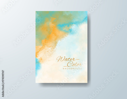 Cards with watercolor background. Design for your cover, date, postcard, banner, logo.