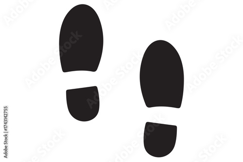 Human Footprint and Shoe Print Icon Set – Barefoot and Boot Sole Silhouette Collection, Walking
 Steps and Trail Vector Design for Apps and Websites