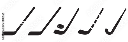 Hockey Sticks Icon — Ice Hockey Equipment, Crossed Sticks Symbol, Sport Game Vector Illustration, 
Team Athletics Design