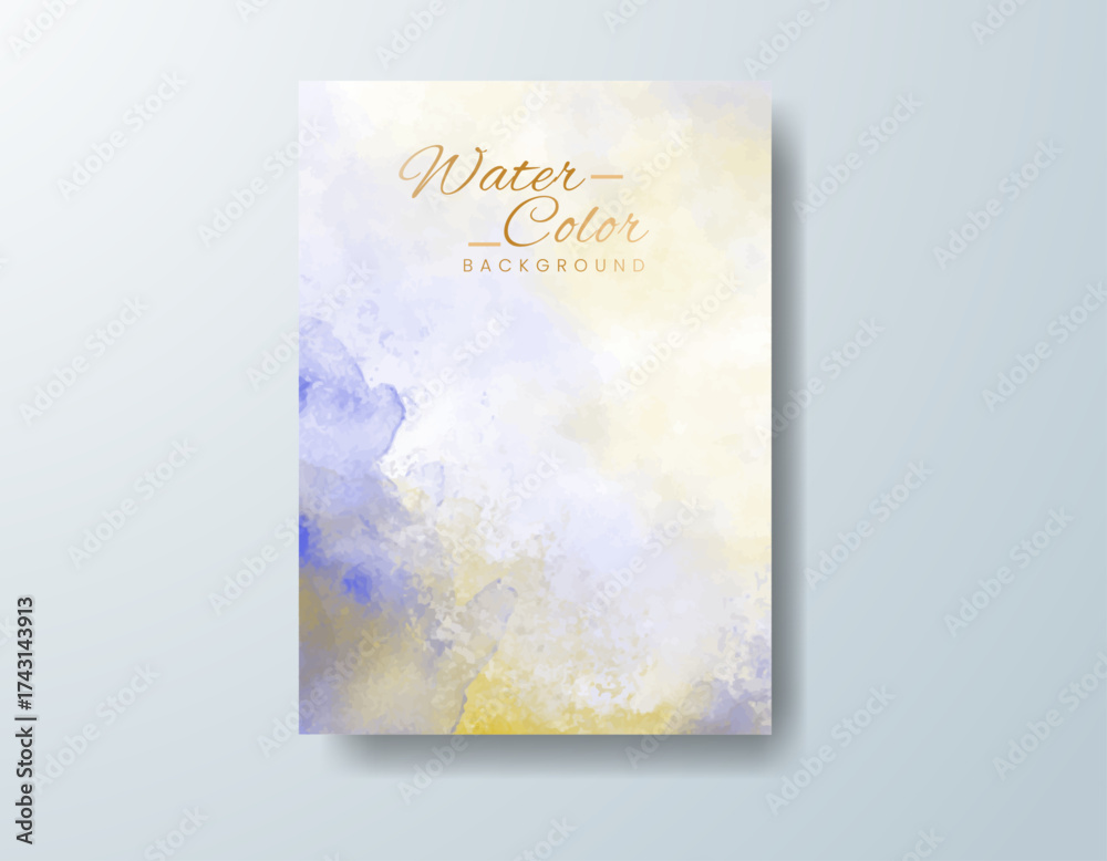Fototapeta premium Cards with watercolor background. Design for your cover, date, postcard, banner, logo.