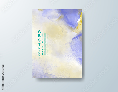 Cards with watercolor background. Design for your cover, date, postcard, banner, logo.