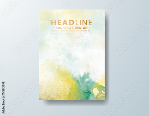 Cards with watercolor background. Design for your cover, date, postcard, banner, logo.