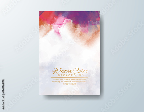 Cards with watercolor background. Design for your cover, date, postcard, banner, logo.