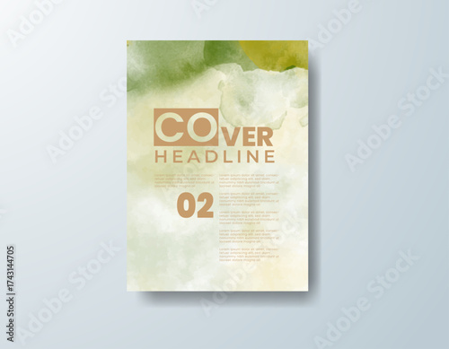 Cards with watercolor background. Design for your cover, date, postcard, banner, logo.
