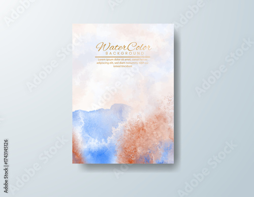 Cards with watercolor background. Design for your cover, date, postcard, banner, logo.