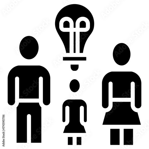 Parental Guidance glyph icon