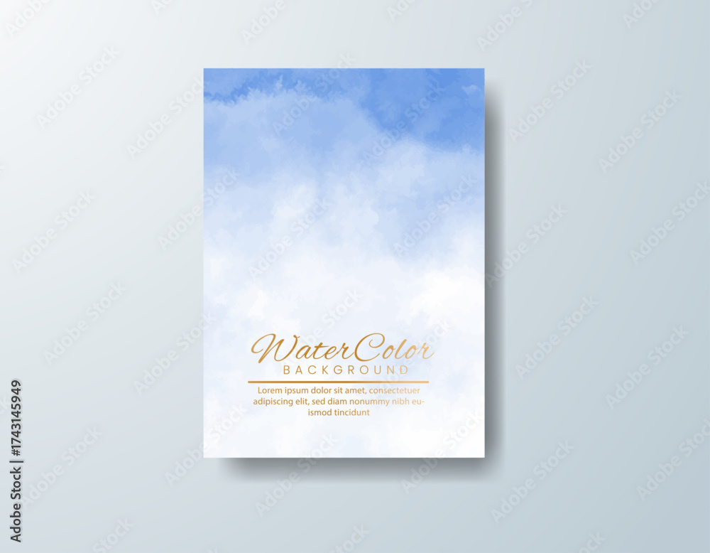 Fototapeta premium Cards with watercolor background. Design for your cover, date, postcard, banner, logo.