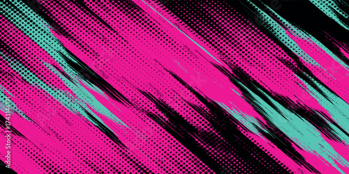 Car sticker wrap banner abstract sporty lines pink blue greenish grunge color combination brush storm thunder modern pattern racing