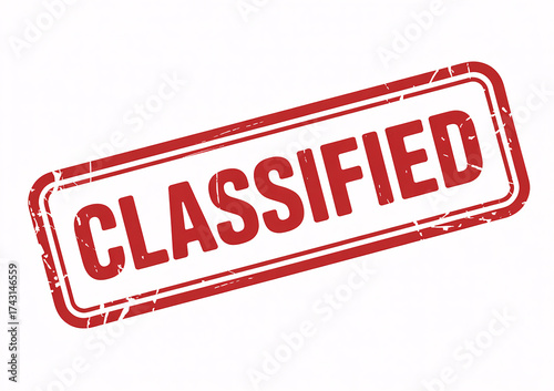 Red classified stamp isolated on white background