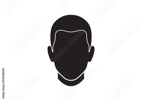 Vector art of silhouette of a mans head and shoulders