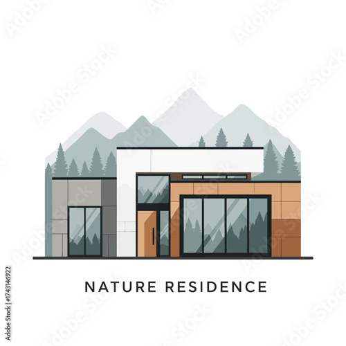 villa hill nature vacation house landscape architecture  glass windows